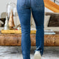 Judy Blue - Calça Jeans Bootcut Slim Destroyed de Alto Contraste