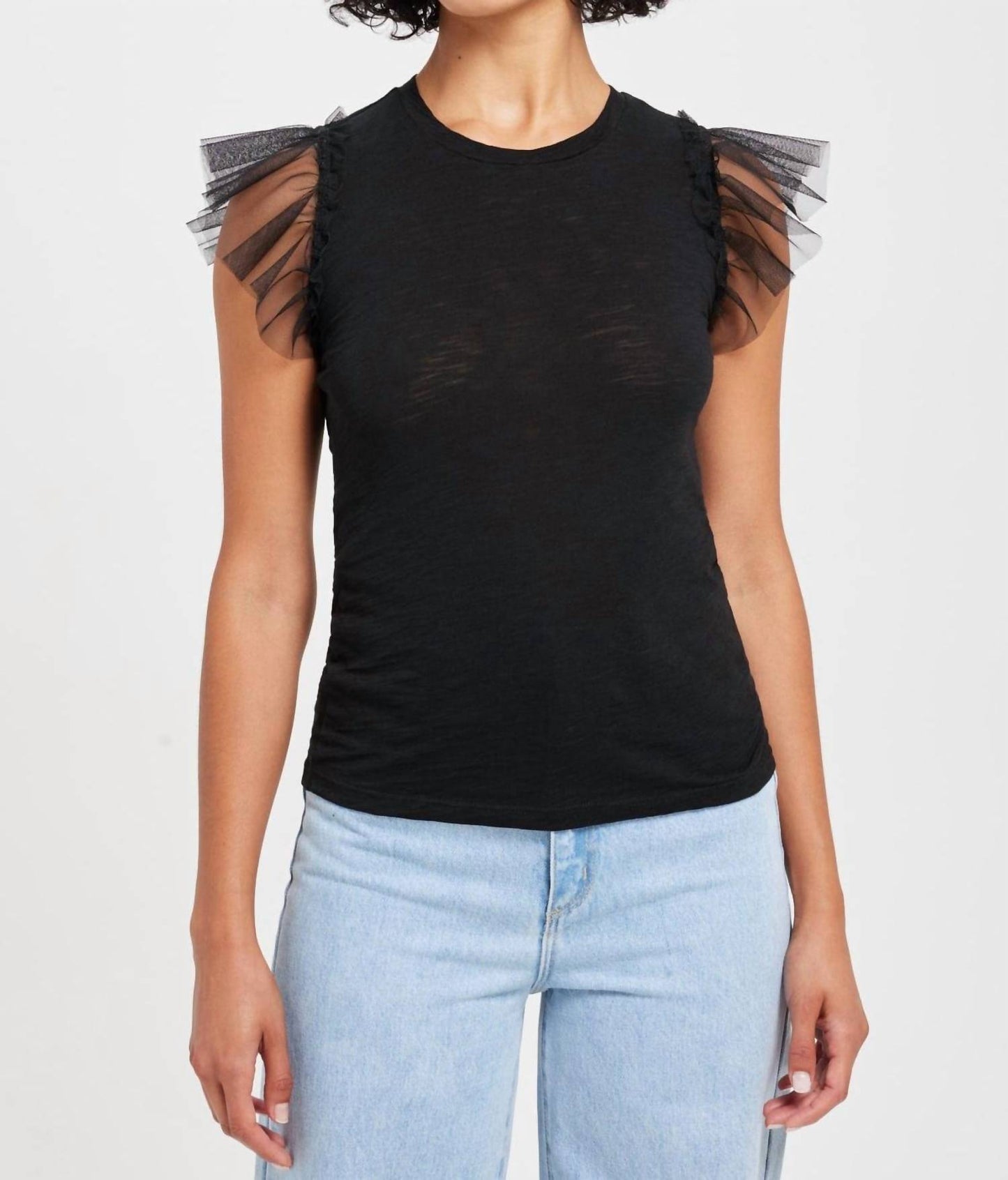 Goldie - Tulle Ruffle Shell Top