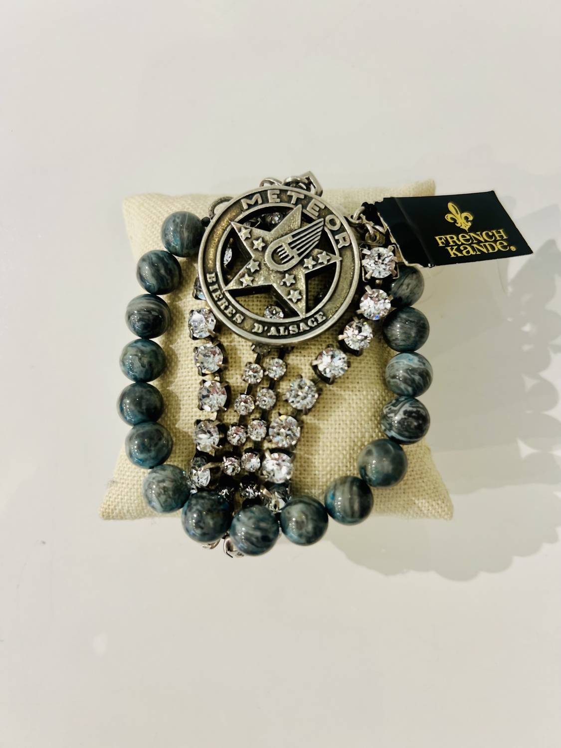 French Kande - Meteor 3 Strand Crystal Laguna Jasper Bracelet