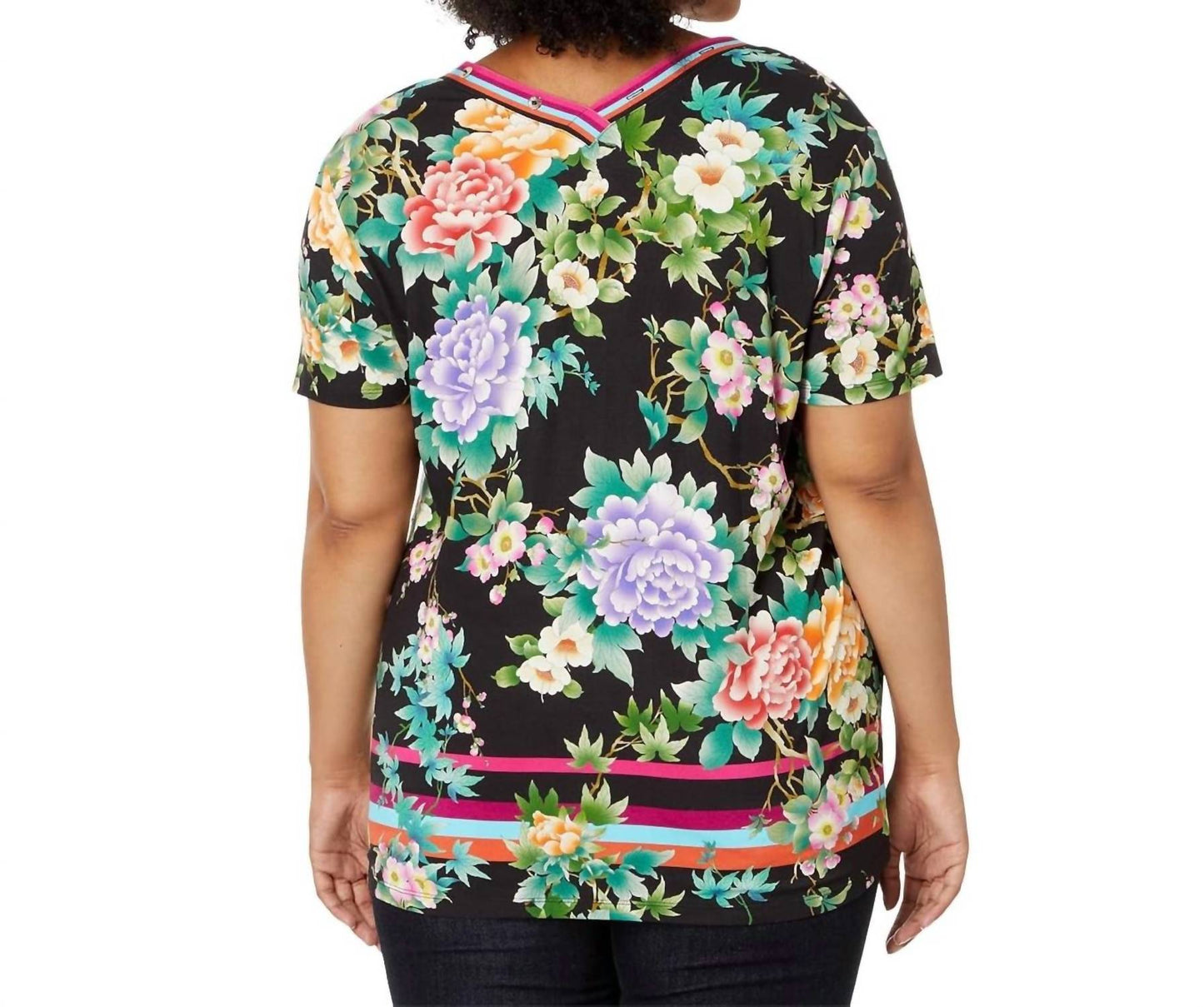 Johnny Was - The Janie Favorite Buttin Neck Tee - Plus