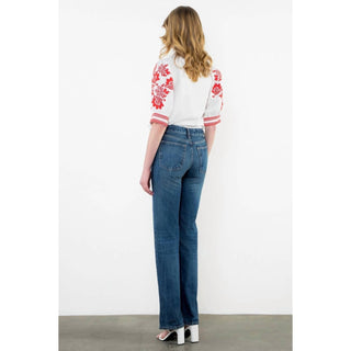 Thml - Embroidered Puff Sleeve Textured Top