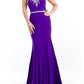 Rachel Allan - Embellished Jersey Gown With Fringe Detail