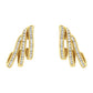 10K Yellow Gold 1.0 Cttw Round Brilliant Cut Diamond Spiral Multi Row Channel Set Open Hoop Pushback Stud Earrings (H-I Color, I1-I2 Clarity)