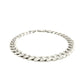 Rhodium Plated 7.9mm Sterling Silver Curb Style Bracelet