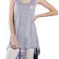 A'Reve - A'Reve Boho Shabby Chic Heather Beads Hi Lo Tank - Grey