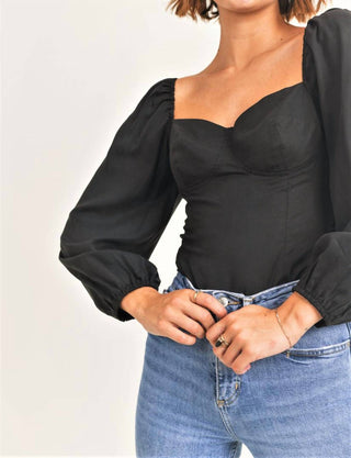 Reset By Jane - Abby Long Sleeve Crop Bustier Top
