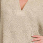Zenana - Short Sleeve Side Slit Sweater