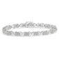 .925 Sterling Silver 1-1/2 Cttw Diamond Cluster X Link 7" Tennis Bracelet (I-J color, I3 clarity)