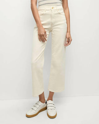 Veronica Beard - Calça Jeans Reta Dylan Feminina de Cintura Alta e Tornozelo