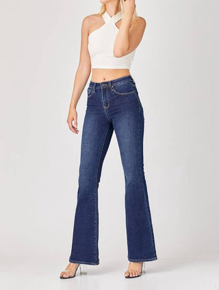 Risen - Calça Jeans Flare Básica de Cintura Alta