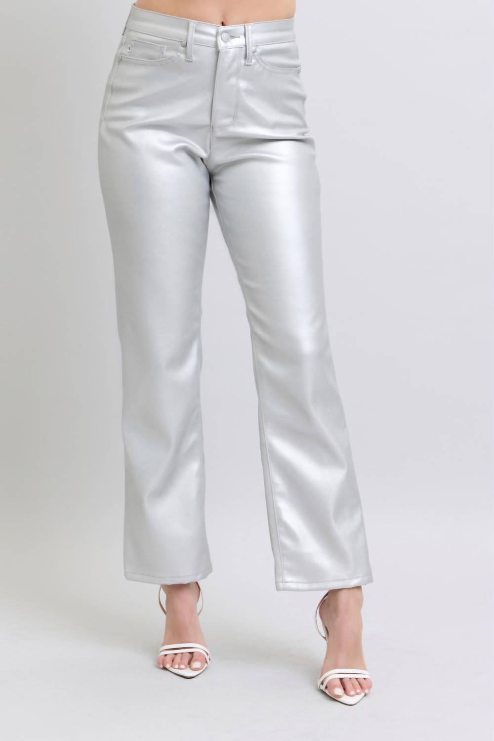Judy Blue - Faux Leather Straight Pants