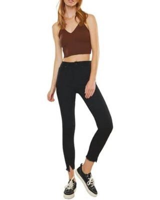 Kancan - Calça Jeans Skinny de Cintura Alta e Tornozelo