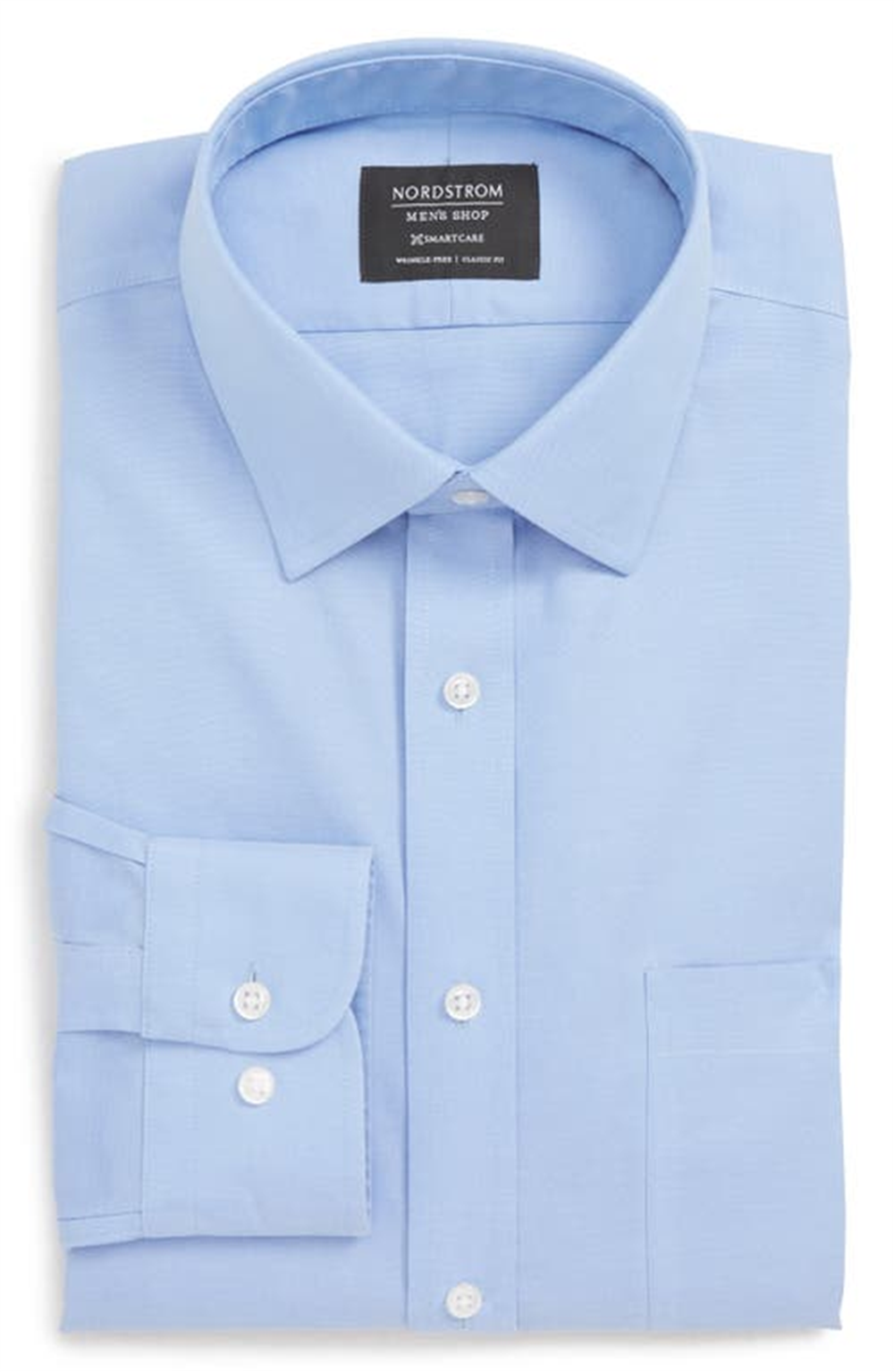 Camisa social lisa de corte clássico Smartcare&amp;Trade da Nordstrom, azul hortênsia, tamanho 20 a 38