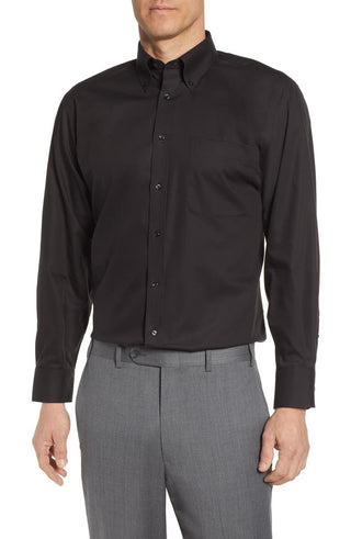 Camisa social masculina Nordstrom Classic Fit, sem necessidade de passar, em azul azurita, tamanho 20 a 38
