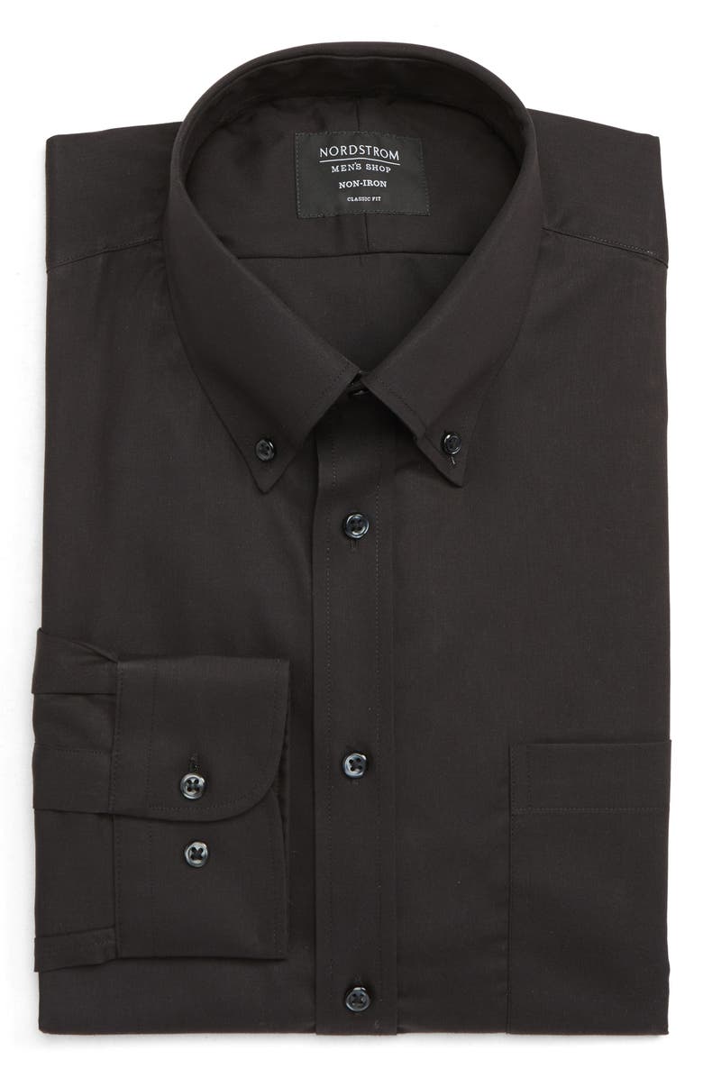 Camisa social masculina Nordstrom Classic Fit, sem necessidade de passar, em azul azurita, tamanho 20 a 38