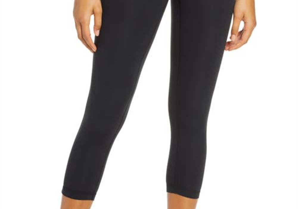 Leggings Zella Studio Lite Crop Pretas na Nordstrom Tamanho P