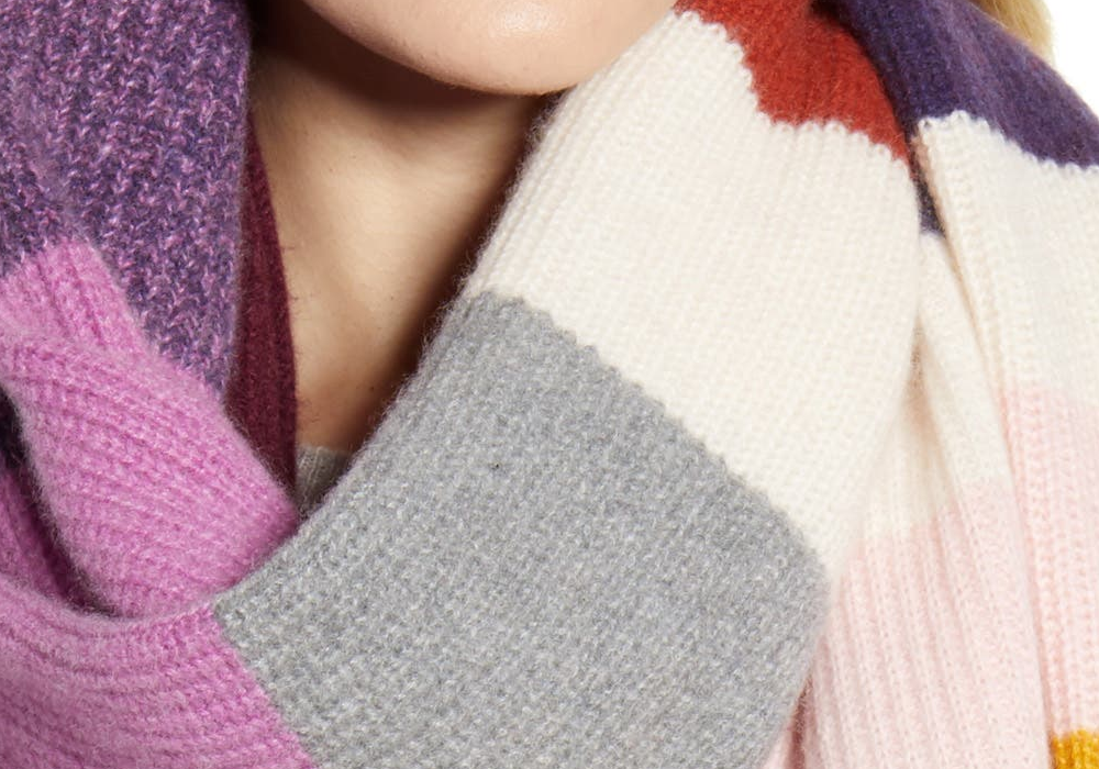 Cachecol feminino de cashmere em malha halógena tamanho único - roxo