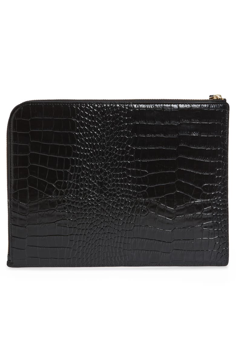 Bolsa de couro feminina Nordstrom Zip Top preta