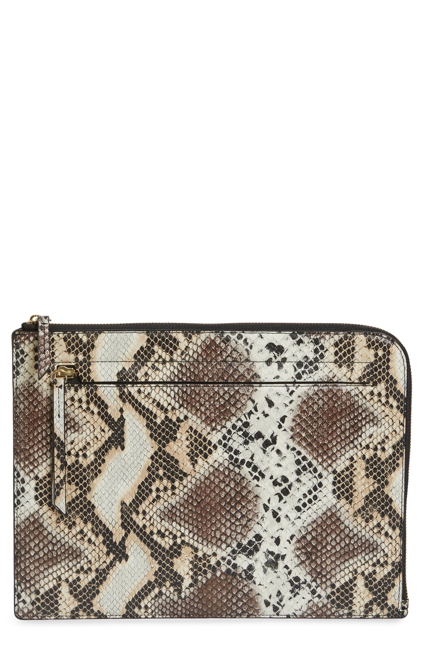 Bolsa de couro feminina Nordstrom Zip Top preta