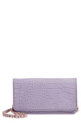 Nordstrom Sandra Leather Clutch Roxo