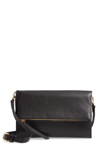 Bolsa transversal de couro Nordstrom Eleanor preta