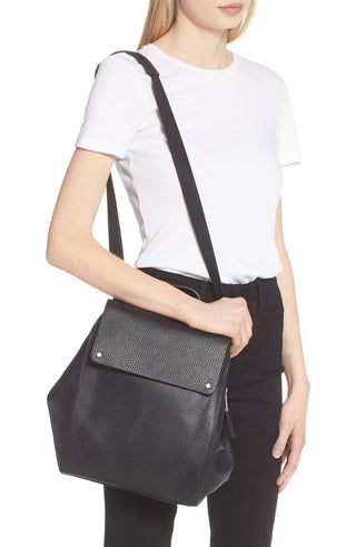 Mochila Treasure &amp; Bond Amari em couro granulado, branca