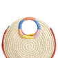 Bolsa de palha Bp. Rainbow Circle bege, tamanho médio