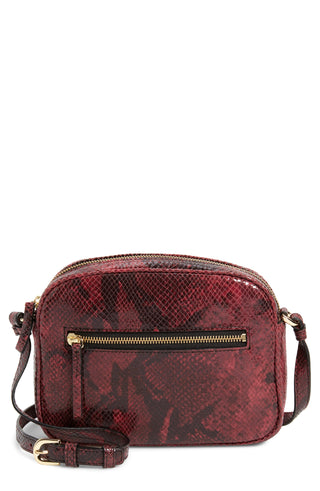 Bolsa transversal Nordstrom Small Dianne Snake com relevo, cor vinho
