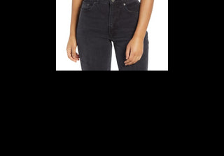 BP. Camisola curta feminina preta de malha de algodão orgânico, tamanho grande