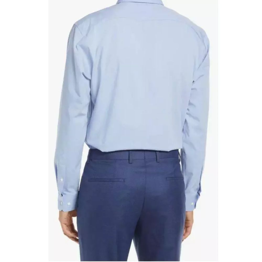 Camisa social Tech-Smart azul claro masculina da Nordstrom, tamanho 17,5 a 32