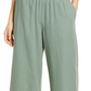 Calça Caslon(r) de perna larga e mistura de linho, na cor Green Dune, tamanho X-S