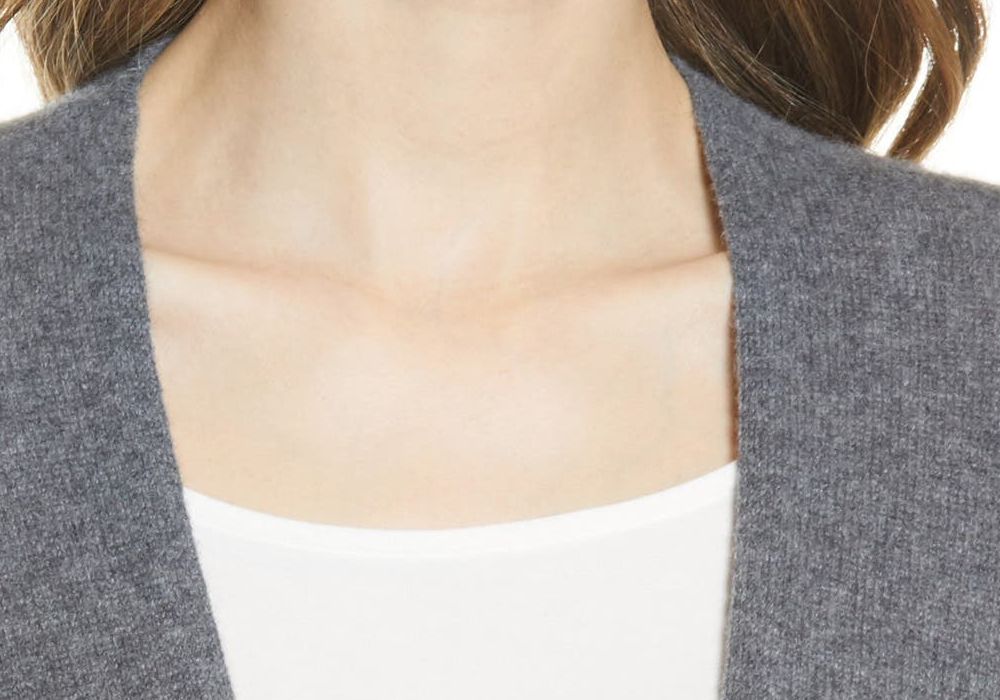 Nordstrom Recycled Cashmere Ruana em cinza escuro mesclado tamanho único