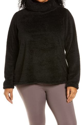 Moletom feminino Zella Nikki Furry Fleece preto