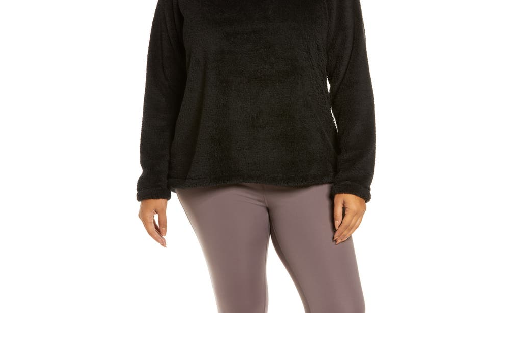 Moletom feminino Zella Nikki Furry Fleece preto