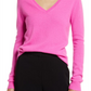 Suéter Nordstrom Cashmere Essential com decote em V, rosa, tamanho pequeno