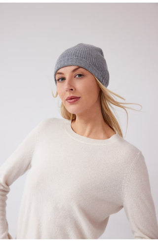 Gorro Nordstrom de mistura de cashmere reciclado em cinza mesclado