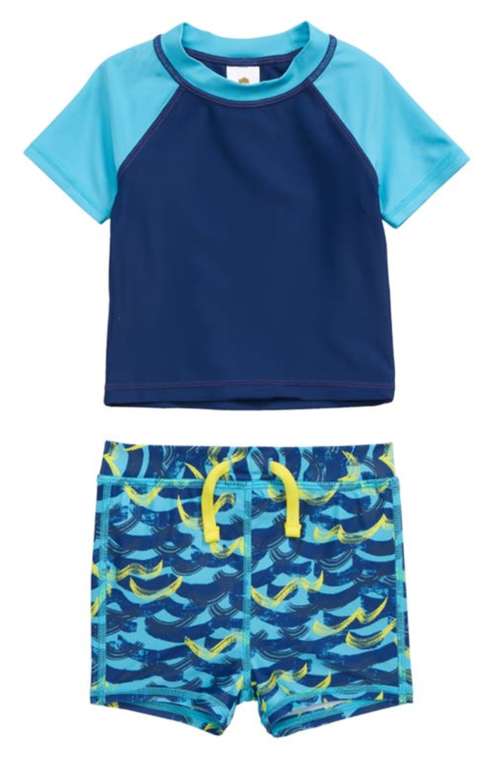 Maiô Rashguard de duas peças Tucker + Tate em ondas azuis crepusculares - tamanho oceano 9M