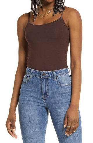 BP. Camisola elástica marrom café feminina tamanho pequeno