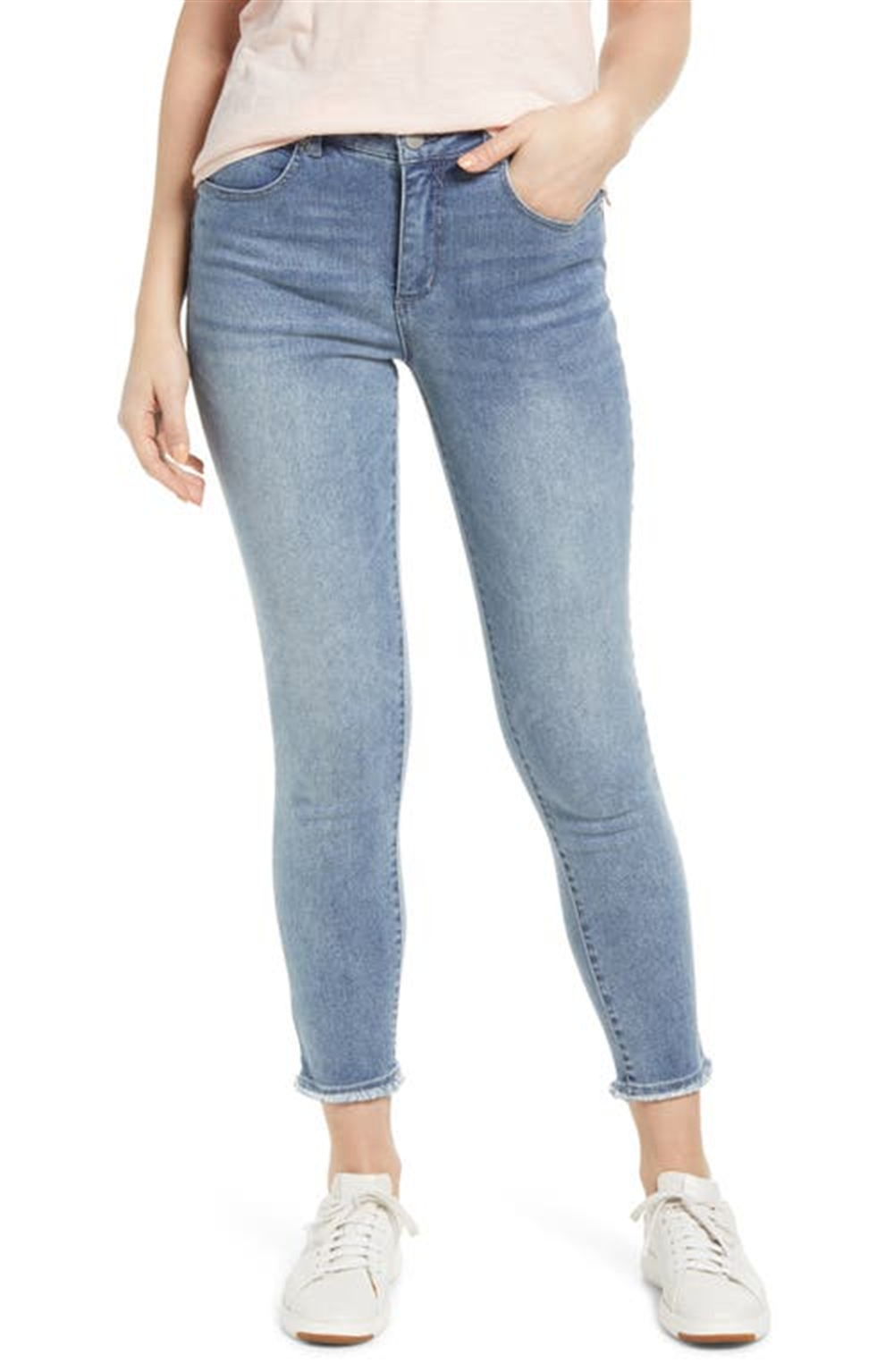 Calça jeans Caslon Sierra Raw Hem azul claro vintage tamanho 12