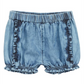 Shorts jeans Tucker + Tate com babados e lavagem azul-oceano, tamanho 9M