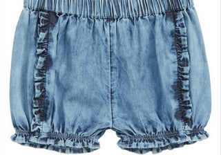 Shorts jeans Tucker + Tate com babados e lavagem azul-oceano, tamanho 9M