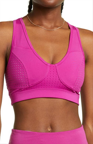 Sutiã esportivo feminino Zella Pink Wild Aster Studio Lite tamanho pequeno