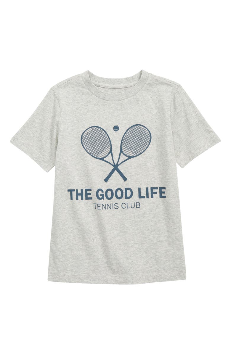 Camiseta infantil gráfica Nordstrom em cinza, tamanho 3, Tennis Club