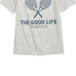 Camiseta infantil gráfica Nordstrom em cinza, tamanho 3, Tennis Club