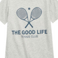 Camiseta infantil gráfica Nordstrom em cinza, tamanho 3, Tennis Club