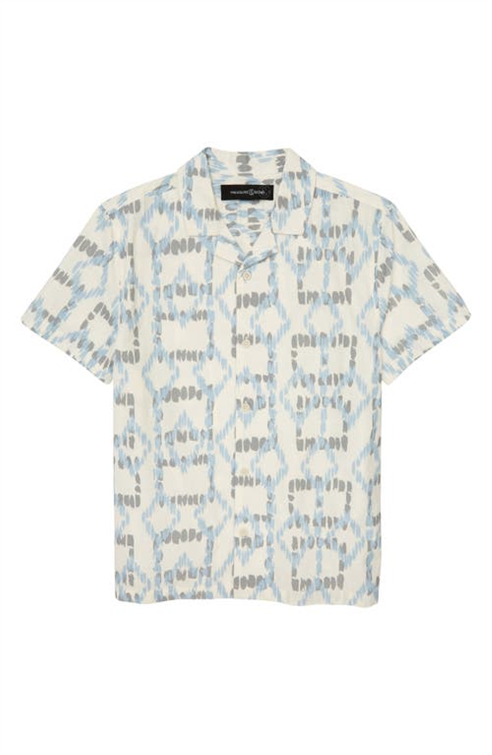 Camisa infantil Treasure &amp; Bond com botões tamanho XL Camp em Ikat Dove Marfim - Nordstrom