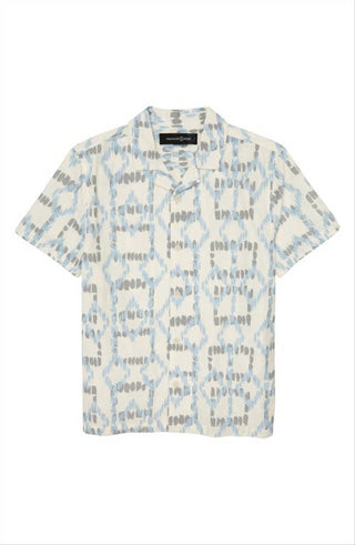 Camisa infantil Treasure &amp; Bond com botões tamanho XL Camp em Ikat Dove Marfim - Nordstrom