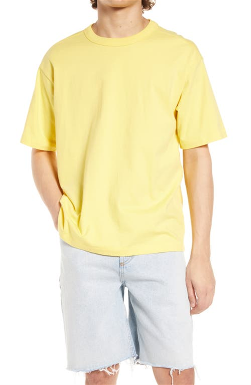 Camiseta de gola redonda de algodão Bp em amarelo Aspen tamanho XXL