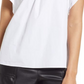 Halogen(R) Blusa de algodão com mangas esvoaçantes para mulheres, branca, tamanho pequeno