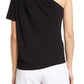 Halogen(R) Halogen Knit Top de um ombro só em preto, tamanho grande